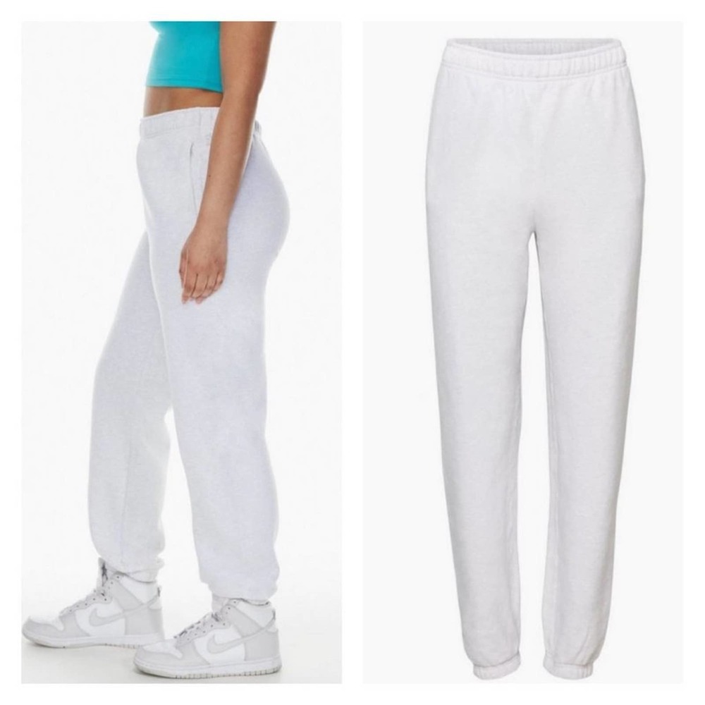 Aritzia Tna Cozy Fleece Mid-Rise Boyfriend Sweatpants in Heather GREY Size XS
